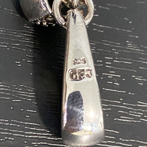 925 Sterling Silver Marcasite Dangle Earrings - Picture 7 of 8